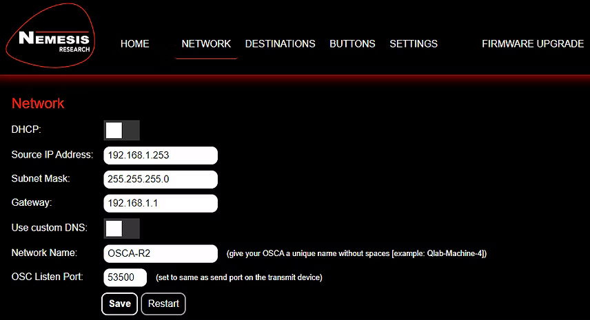 NEMESIS OSCA-R2 2-WAY OSC PROGRAMMABLE BUTTON BOX