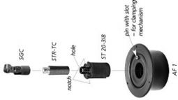 ST 20 3/8, mounting cylinder insert with 3/8Ӡthreaded male stud for use with AF-1 or A20 S